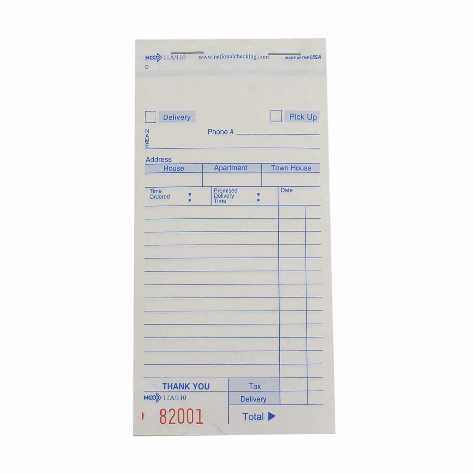 Three-Part Carbonless Delivery Form - National Checking